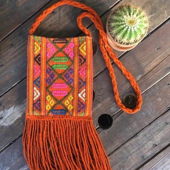 Vintage Handbags - Vintage 70’s Crossbody Fringe Purse